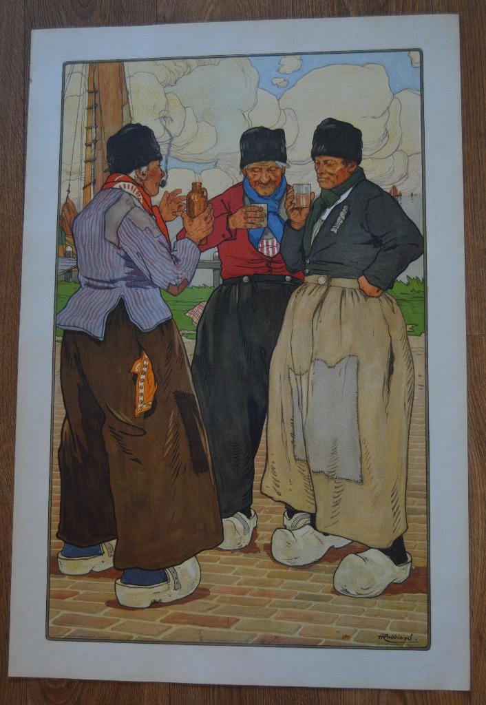Henri Cassiers;  'Volendam' oude poster., Verzamelen, Posters, Ophalen, Gebruikt, A1 t/m A3, Overige onderwerpen