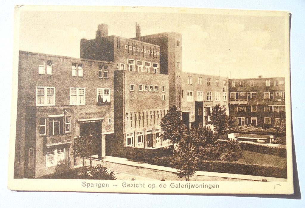 Rotterdam, SPANGEN,  Galerijwoningen Justus van Effencomplex, Ophalen of Verzenden, 1920 tot 1940, Ongelopen, Zuid-Holland