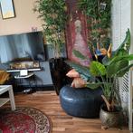 Leren Patchwork Poef - Comfortabel en Stijlvol, Gebruikt, Leer, Ophalen of Verzenden, 50 tot 75 cm