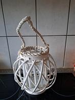 Wit windlicht 22cm hoog diameter glas  erin 12cm, Ophalen of Verzenden