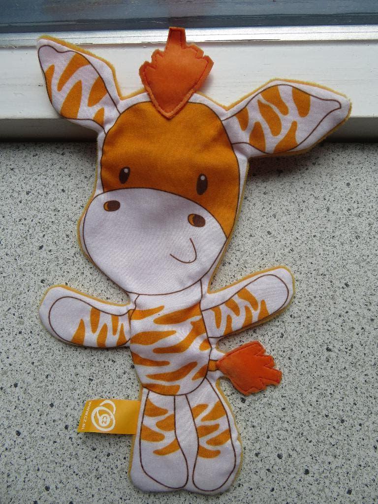 Knisperdoek Zetje Zebra zebrapaard van CZ oranje velours, Ophalen of Verzenden, Zo goed als nieuw, Wasbaar, Oranje
