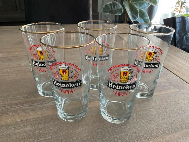 Heineken Amsterdam 700 Jaar Glazen - 6Stuks, Verzamelen, Biermerken, Nieuw, Ophalen of Verzenden