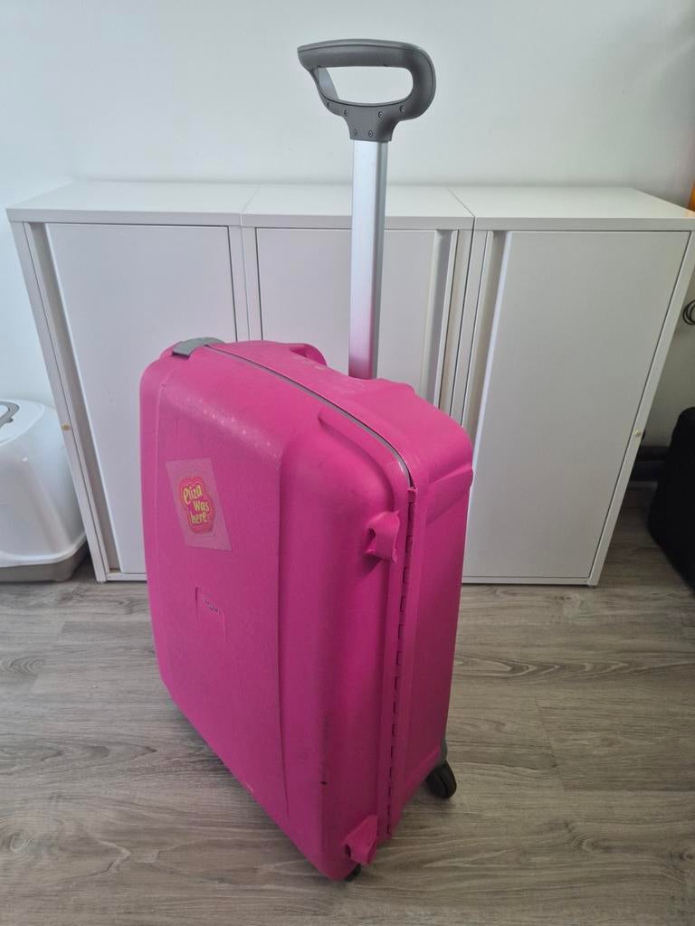 Knalroze Samsonite Spinner koffer - 75 L met TSA-slot, Ophalen, Hard kunststof, 45 tot 55 cm, Slot