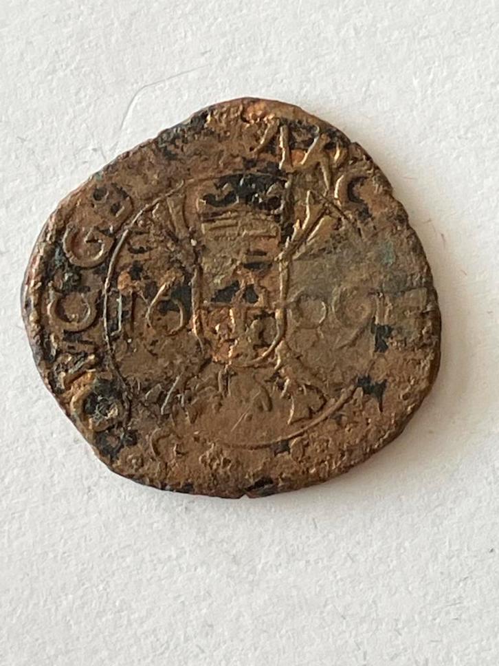 Oord of dubbele duit van Roermond 1609, Postzegels en Munten, Munten | Nederland, Losse munt, Overige waardes, Vóór koninkrijk