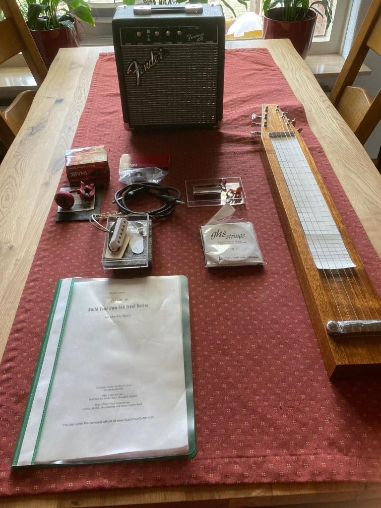 Lapsteel gitaar met toebehoren *Ophalen in Ugchelen* TEAB, Met versterker, Zo goed als nieuw, Solid body, Ophalen