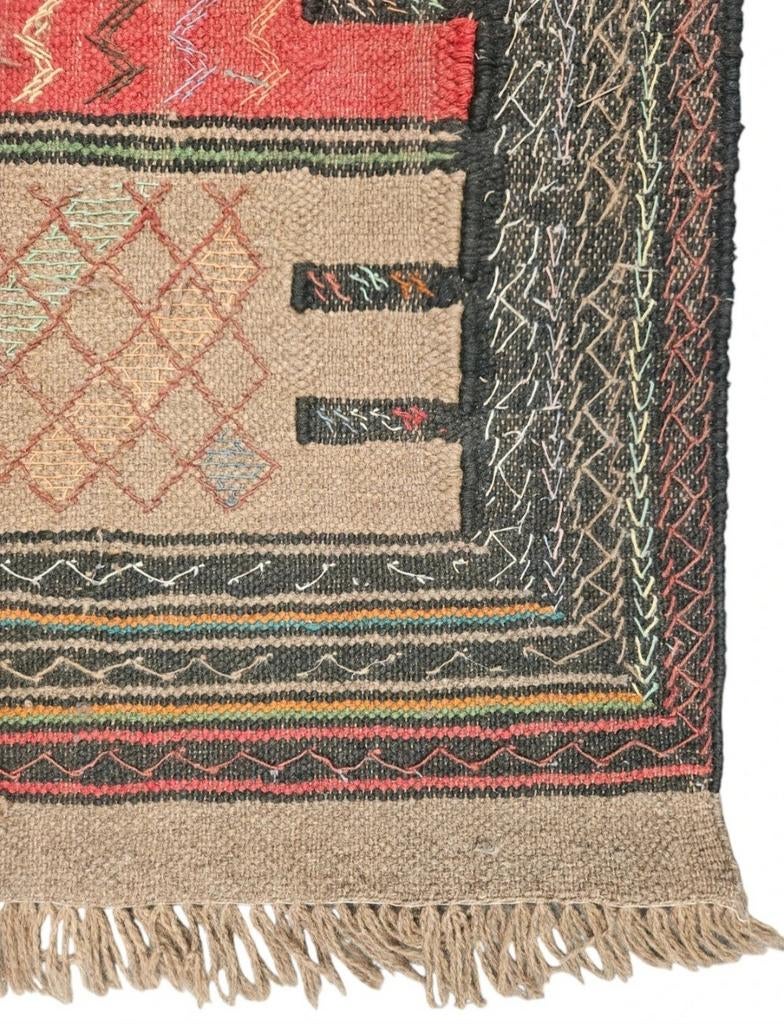 Handgeknoopt Perzisch wol Quchan Kelim tapijt 110x176cm, Persian Perzisch vintage oosters hype, Crème, 100 tot 150 cm, HYPE POP-UP