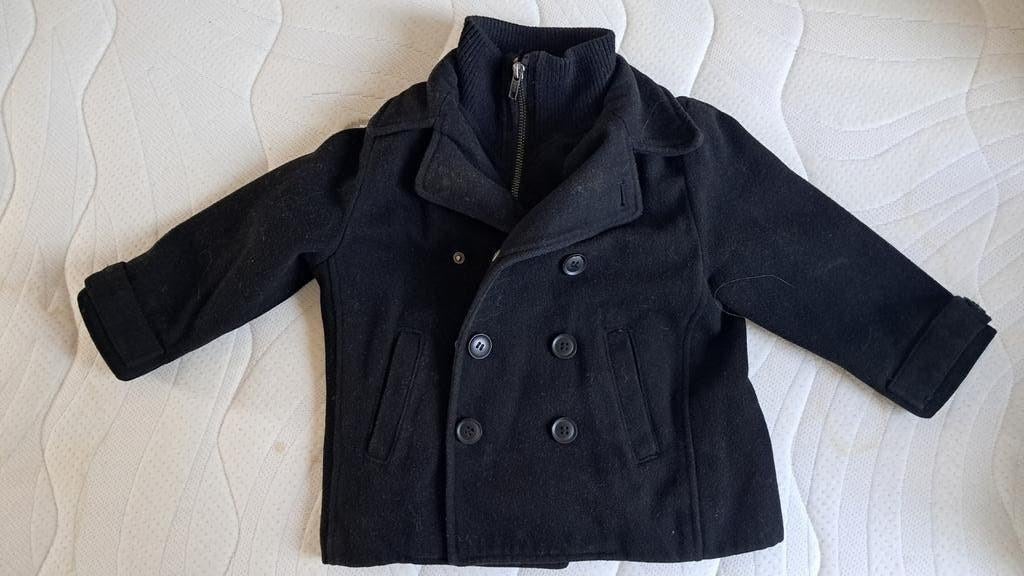 Nette zwarte winterjas H&M maat 92/98 met wol, Kinderen en Baby's, Kinderkleding | Maat 92, H&M, Ophalen of Verzenden, Zo goed als nieuw