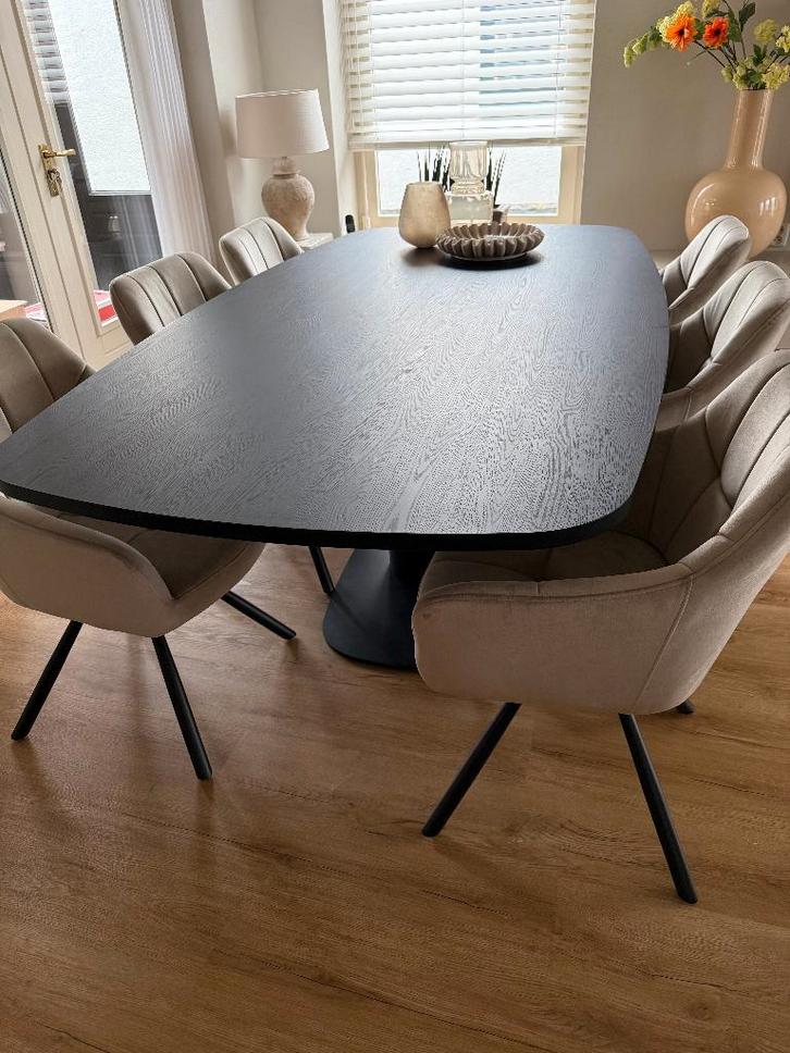 Nieuwe Deens ovale kolomtafel eettafel 210 x110 x 77, Huis en Inrichting, Tafels | Eettafels, Nieuw, 100 tot 150 cm, 200 cm of meer