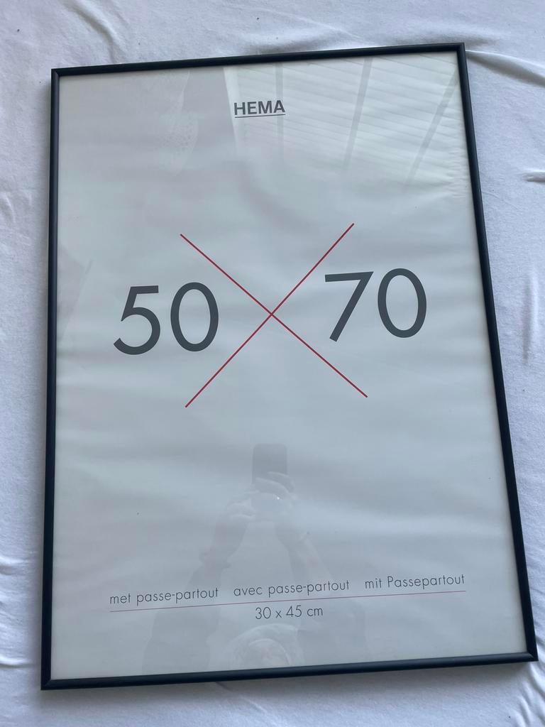Hema wissellijst met glas en zwarte rand, Ophalen, Zo goed als nieuw