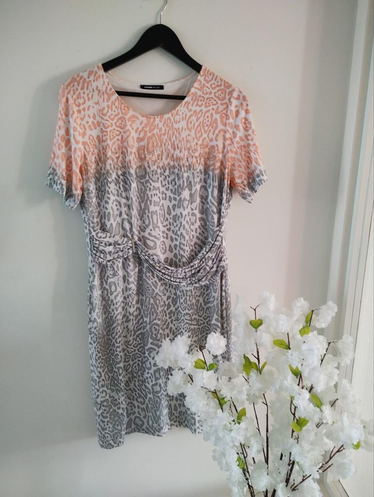 Frank Walder jurk met luipaardprint, viscose met elastan, Kleding | Dames, Ophalen of Verzenden