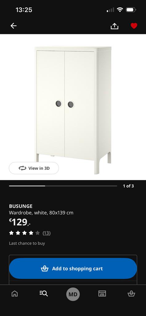 Busunge kledingkast, Ophalen, 50 tot 100 cm, Zo goed als nieuw, 150 tot 200 cm