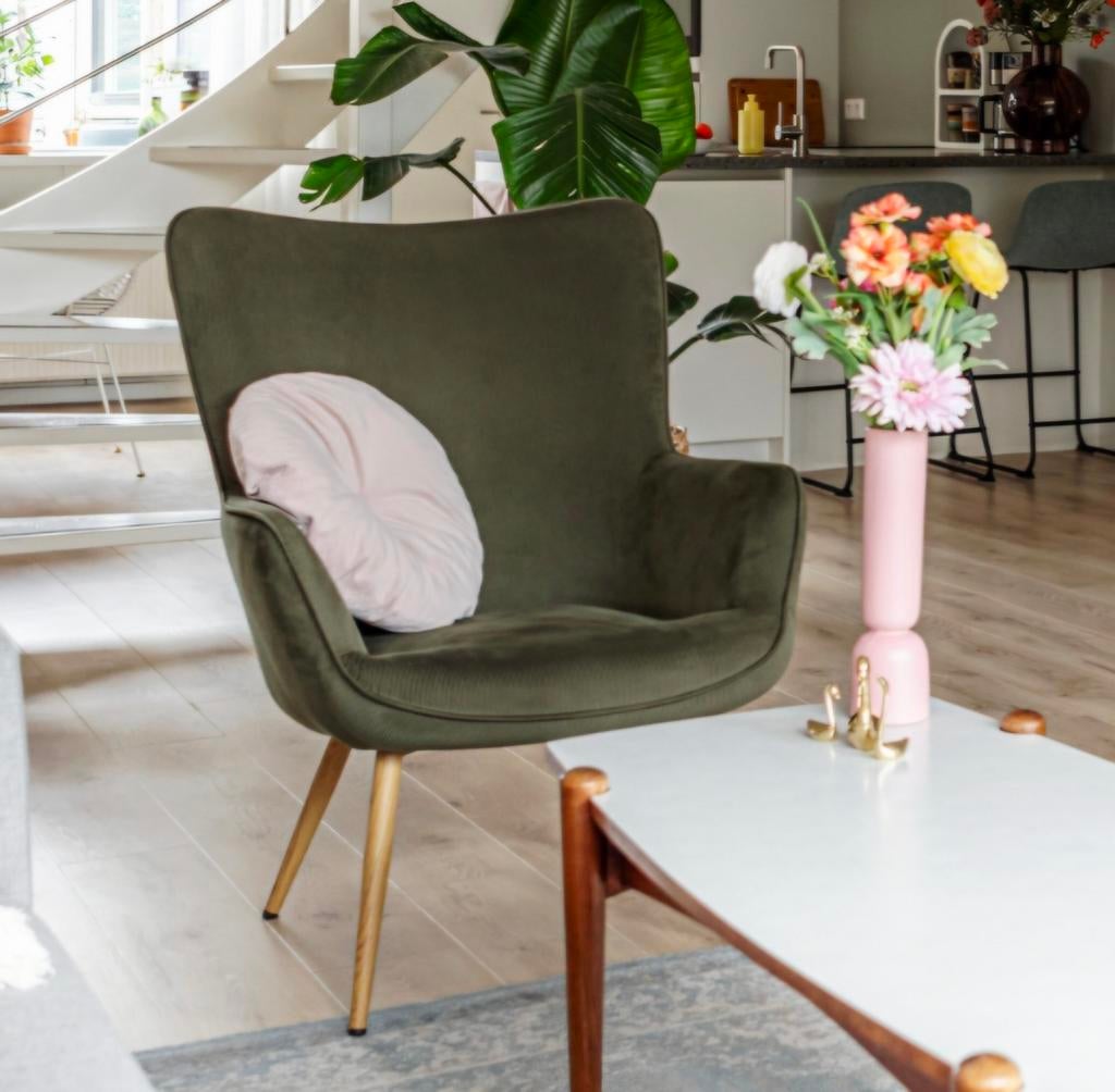 JYSK Fauteuils HUNDESTED - 2 stuks - Groen, Huis en Inrichting, Fauteuils, Zo goed als nieuw, Stof, 50 tot 75 cm, 75 tot 100 cm