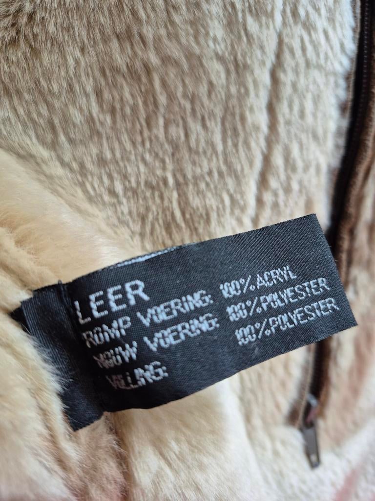 Lederen heren jas met bontkraag xl, Ophalen of Verzenden