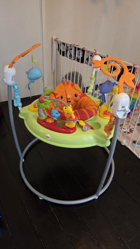 Jumperoo Fisher Price Baby Jumper Rainforest, Kinderen en Baby's, Speelgoed | Fisher-Price, Ophalen, Gebruikt, Speelset, Met geluid