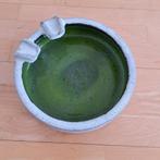 Jaren 70 vintage asbak, groen en wit keramiek, Ophalen of Verzenden