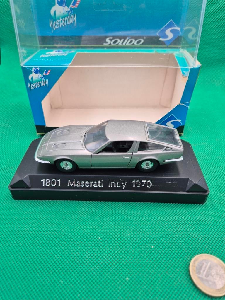 60 maserati indy 1970 1/43 Solido, Ophalen of Verzenden, Zo goed als nieuw, Auto, Solido