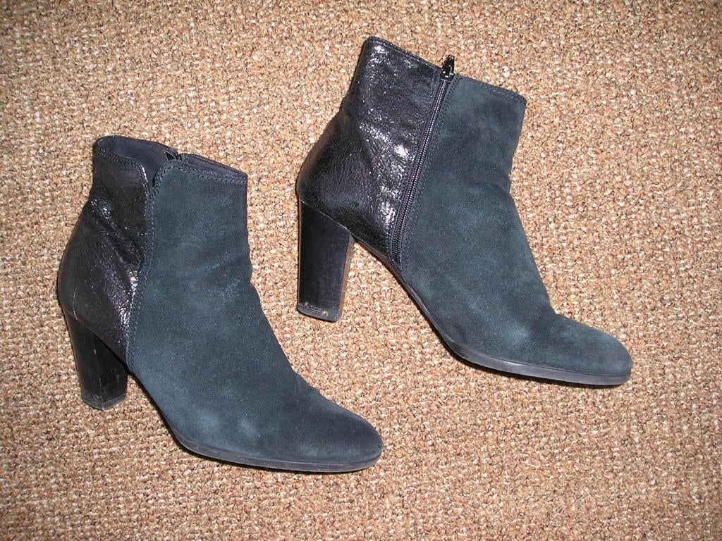 aparte zwarte suede / leren laarzen maat 42, Ophalen, Zwart, Lage of Enkellaarzen, Zo goed als nieuw