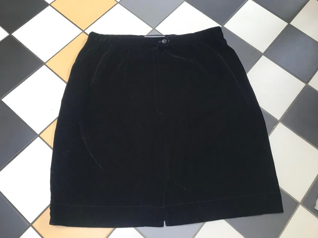 Hirsch zwart fluwelen velours rokje m, Maat 38/40 (M), Zwart, Ophalen of Verzenden, Zo goed als nieuw