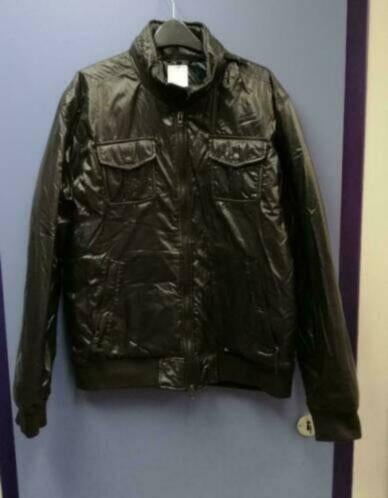 Patrizia Pepe antraciet/ zwart donsjack glimmend 54 nr 32433, Kleding | Heren, Maat 52/54 (L), ., Zwart, Ophalen of Verzenden