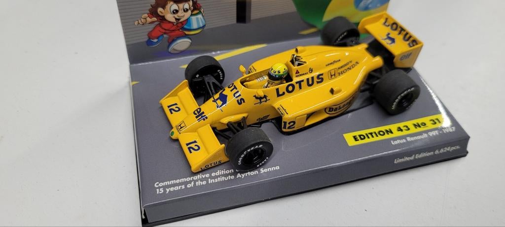 Minichamps Lotus Renault 99T Ayrton Senna 1987, Hobby en Vrije tijd, Modelauto's | 1:43, Ophalen of Verzenden, Zo goed als nieuw