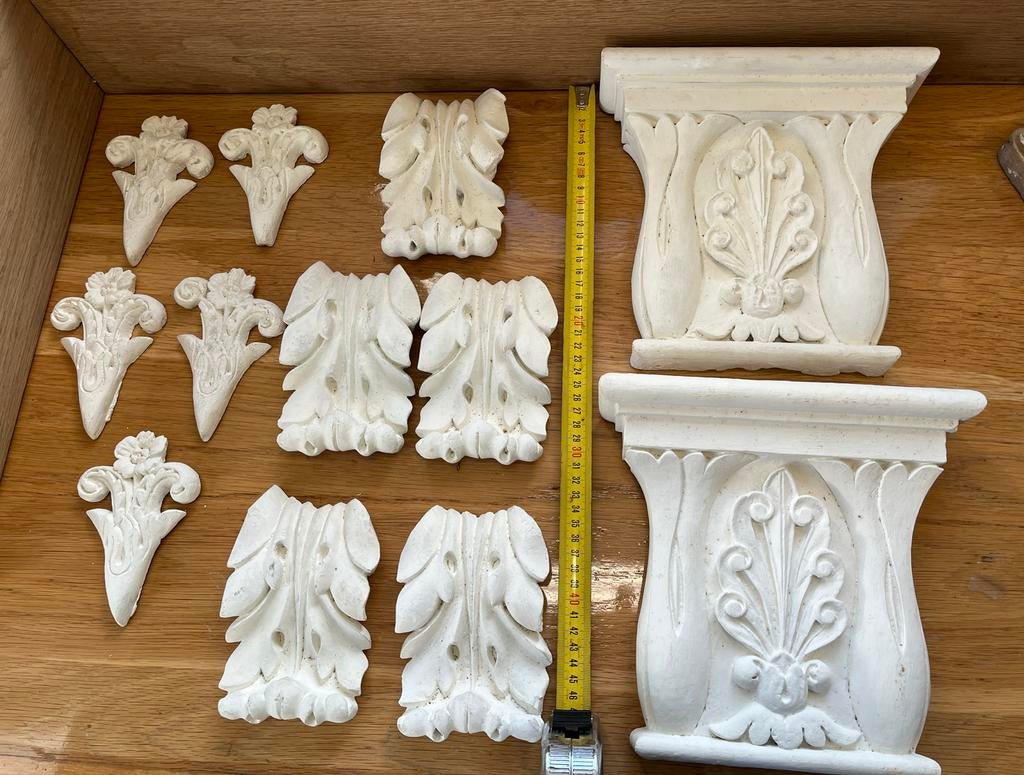 Antieke Gipsen Ornamenten - Origineel en Decoratief, Ophalen of Verzenden