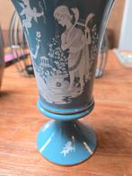 Vaasje Florentine, Mooi Italiaans Blauwe Vaas., Ophalen of Verzenden