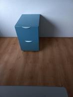 Hangmappen 2 ladenkast blauw op wielen met A4 hangmappen, Ophalen, Gebruikt, 50 tot 100 cm, Minder dan 100 cm