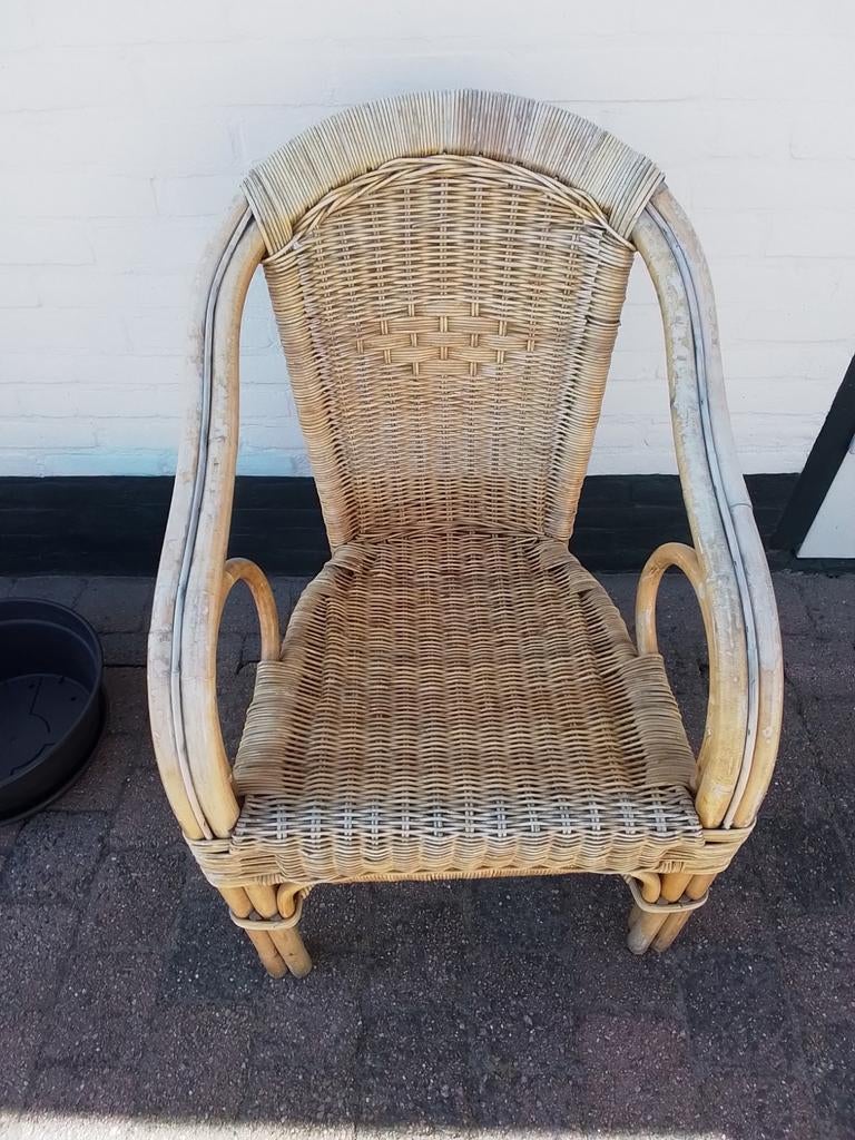 4 Rotan tuinstoelen, Ophalen, Gebruikt, Rotan