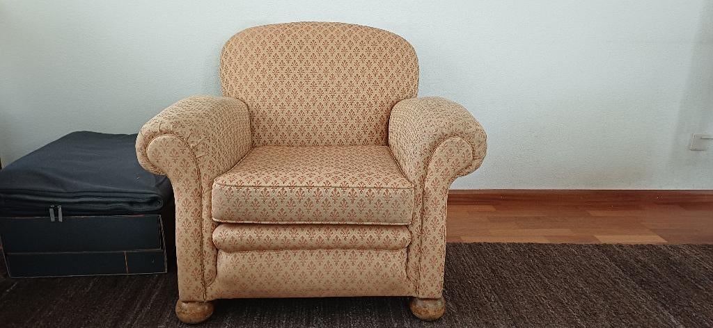 2 klassieke fauteuils Engelse stijl, Huis en Inrichting, Ophalen, Gebruikt, 75 tot 100 cm, Stof