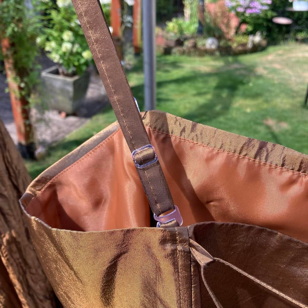 Gouden jurk met jasje, Kleding | Dames, Gelegenheidskleding, Galajurk, Overige kleuren, Maat 46/48 (XL) of groter, Ophalen of Verzenden