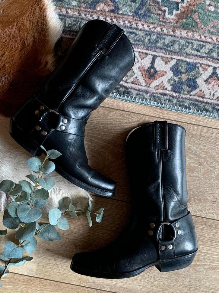Sancho bikerboots 41 western boots bohemian laarzen, Kleding | Dames, Schoenen, Hoge laarzen, -, Zwart, -