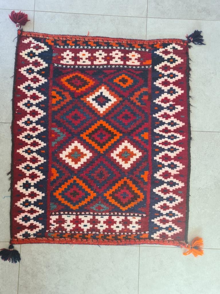 Oude tribale Sofreh Kelim van Luren/Bachtiaren (ZW-Perzië), 100 tot 150 cm, Tribaal, Oosters, Kelim, Verzenden, 50 tot 100 cm