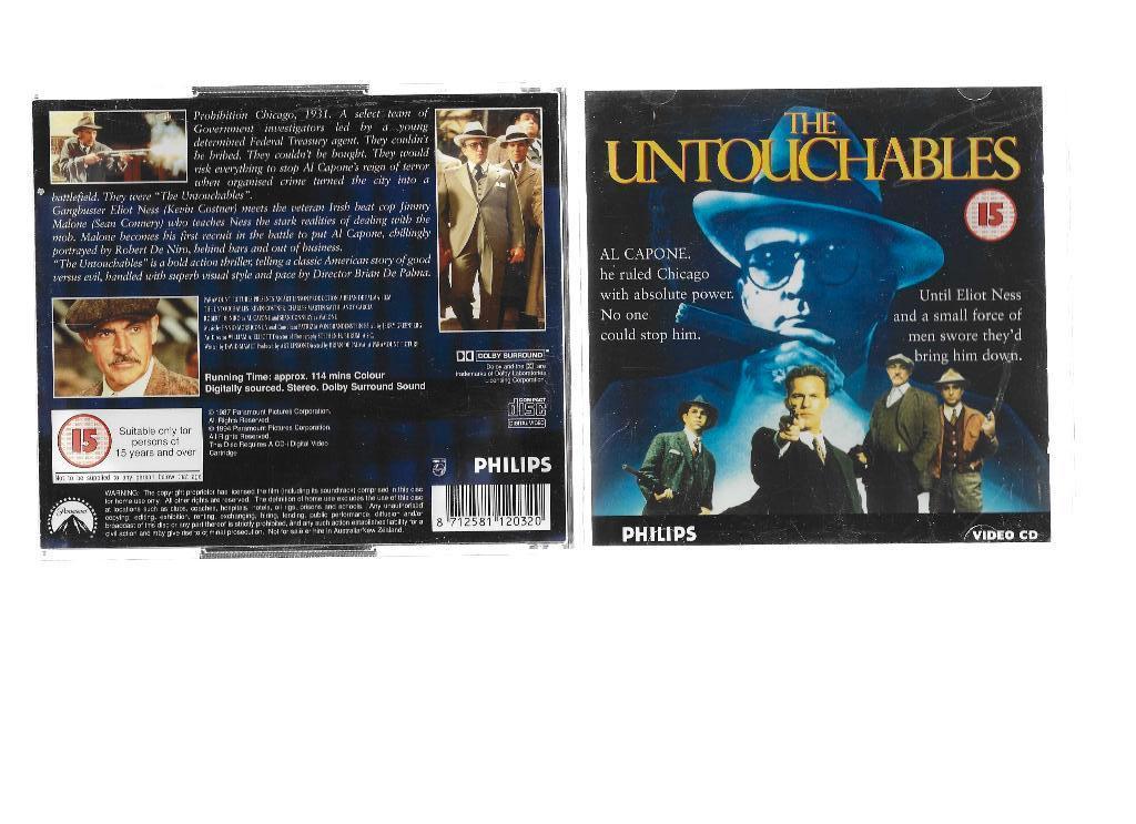 The Untouchables  video CD (import), Vanaf 16 jaar, Ophalen of Verzenden, Gebruikt, Maffia en Misdaad