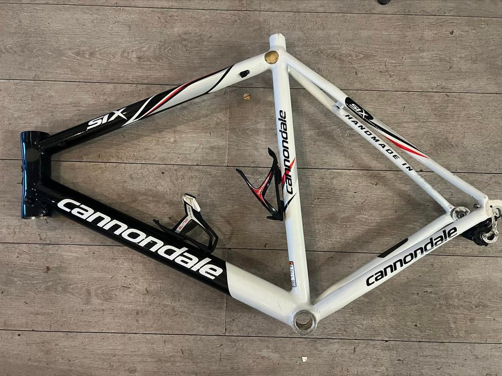 Cannondale Six Racefiets Frame - Zwart/Wit, Ophalen of Verzenden, Zo goed als nieuw, Frame