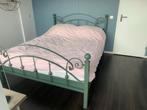 Mooi groen metalen bed met of zonder (electr lattenbodem), Huis en Inrichting, Gebruikt, Tweepersoons, Ophalen of Verzenden, 200 cm