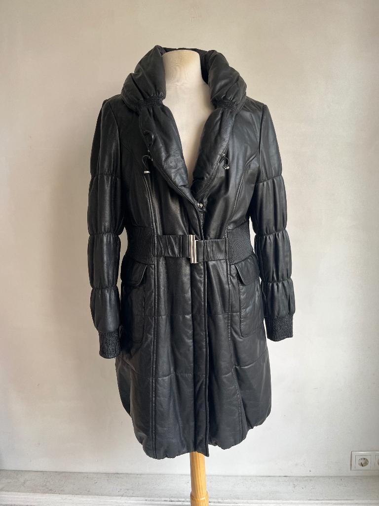 arma lederen jas zwart leer half lang maat 46, Verzenden, Zwart, Arma, Maat 46/48 (XL) of groter