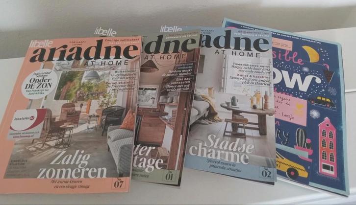 Ariadne at Home 3x uit '25 en '26 en 1 Flow '16, Boeken, Tijdschriften en Kranten, Gelezen, Damesbladen, Ophalen of Verzenden