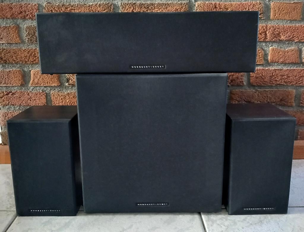Complete Mordaunt-Short 3.1-set - Zeldzaam Brits topmerk!, Audio, Tv en Foto, Luidsprekers, Gebruikt, Subwoofer, 60 tot 120 watt
