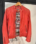 Kort rood leren dames jasje. Merk Milestone, Ophalen of Verzenden, Gedragen, Maat 36 (S), Rood