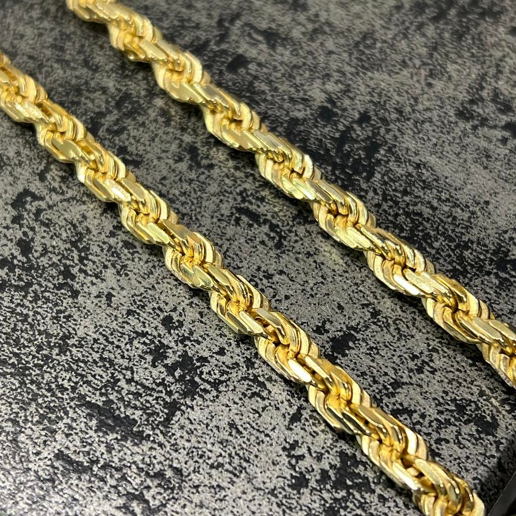 18 karaat gouden ketting massief rope schakel chain, Sieraden, Tassen en Uiterlijk, Kettingen, Ophalen of Verzenden, Nieuw, Goud