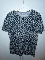 Studio Untold Beige/Blauw T-shirt Luipaard Print Maat 46/48, Blauw, Maat 46/48 (XL) of groter, Zo goed als nieuw, Korte mouw