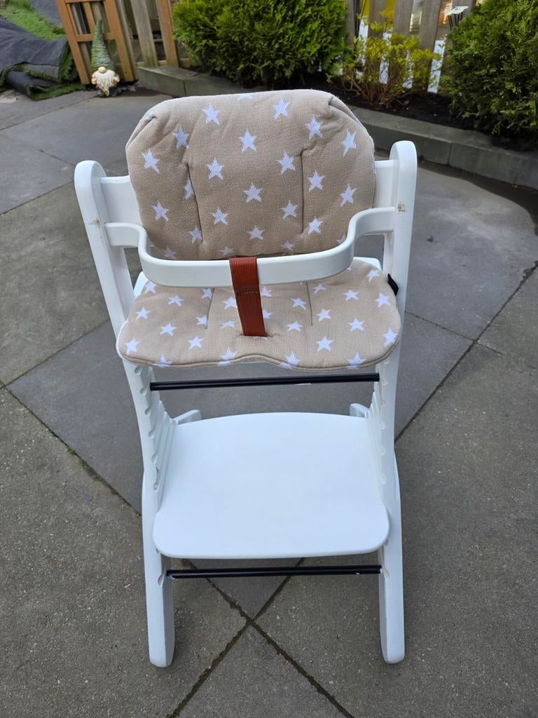 Dapper Meegroeistoel - Witte Eetstoel voor Kinderen, Kinderen en Baby's, Kinderstoelen, Ophalen, Zo goed als nieuw, Meegroeistoel