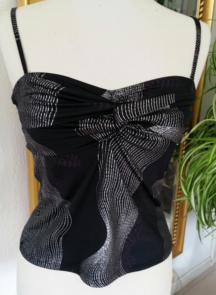 Nieuw, top, maat m, zwart-zilver-paars, Kleding | Dames, Tops, Maat 38/40 (M), Zwart, Nieuw, Ophalen of Verzenden