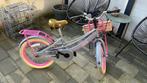 Meisjesfiets 18 inch Popal Lola - Grijs/Roze met mandje, Fietsen en Brommers, Fietsen | Meisjes, Ophalen, Gebruikt, 18 inch