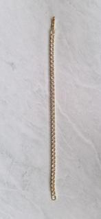 Nieuwe Elegante Goudkleurige Tennisarmband, Overige materialen, Met strass, Nieuw, Ophalen of Verzenden