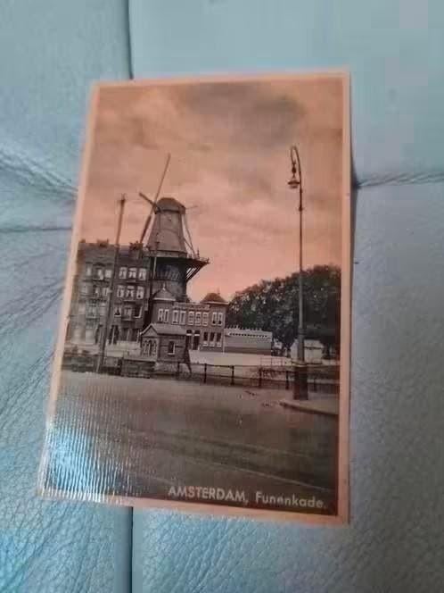 Ansichtkaart Amsterdam, Funenkade met molen, Ophalen of Verzenden
