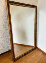 Antieke facetgeslepen spiegel met gouden barok lijst, Ophalen, Rechthoekig, 50 tot 100 cm, Minder dan 100 cm