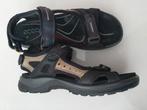 Zwarte leren sandalen - Maat 40 dames jongens heren sandalen, Ecco, Zwart, Zo goed als nieuw, Sandalen of Muiltjes