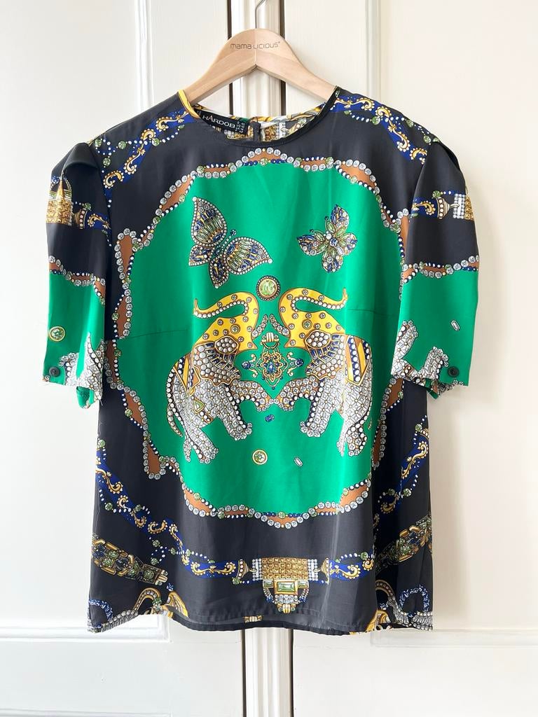 Hardob blouse groen/zwart, maat 40, Maat 38/40 (M), P, P, P