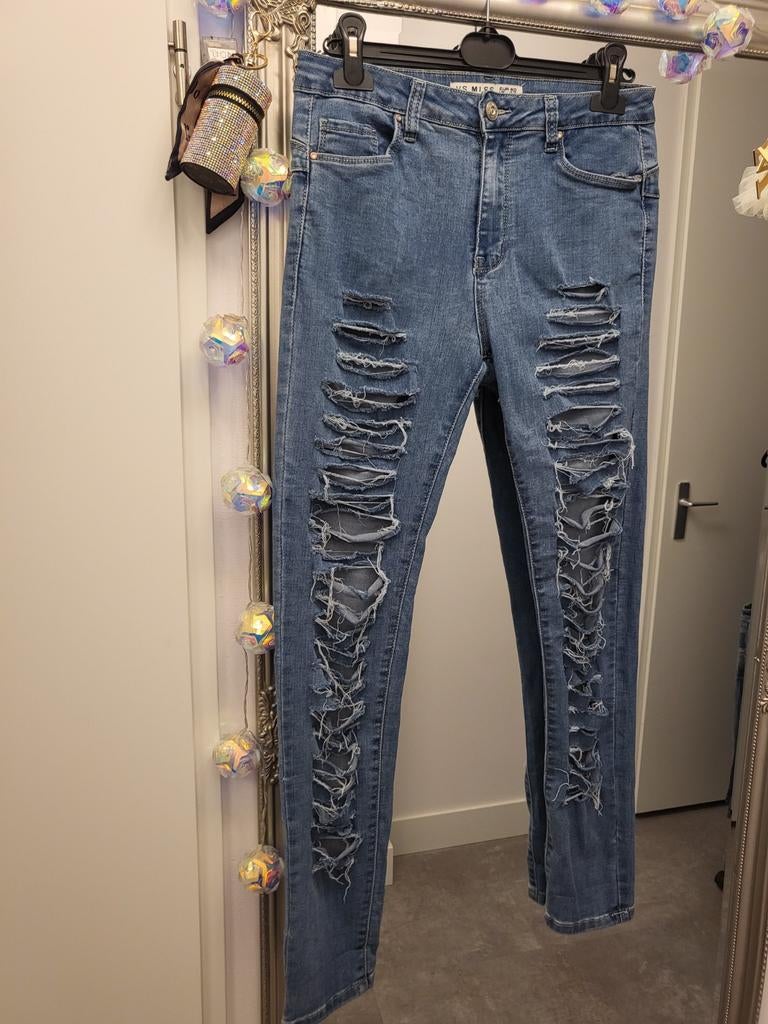 VS MISS spijkerbroek met gaten, maat 40, Ophalen of Verzenden